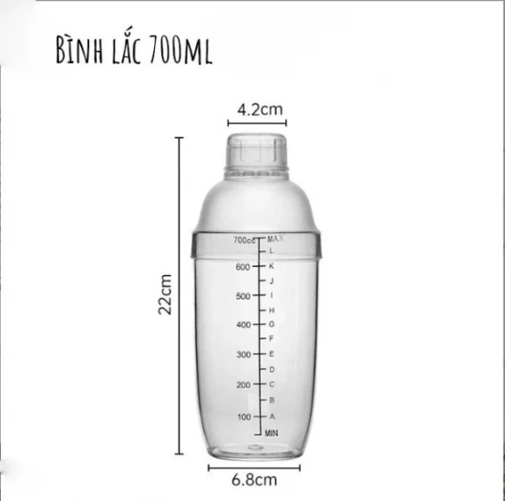 Shaker nhựa 700ml